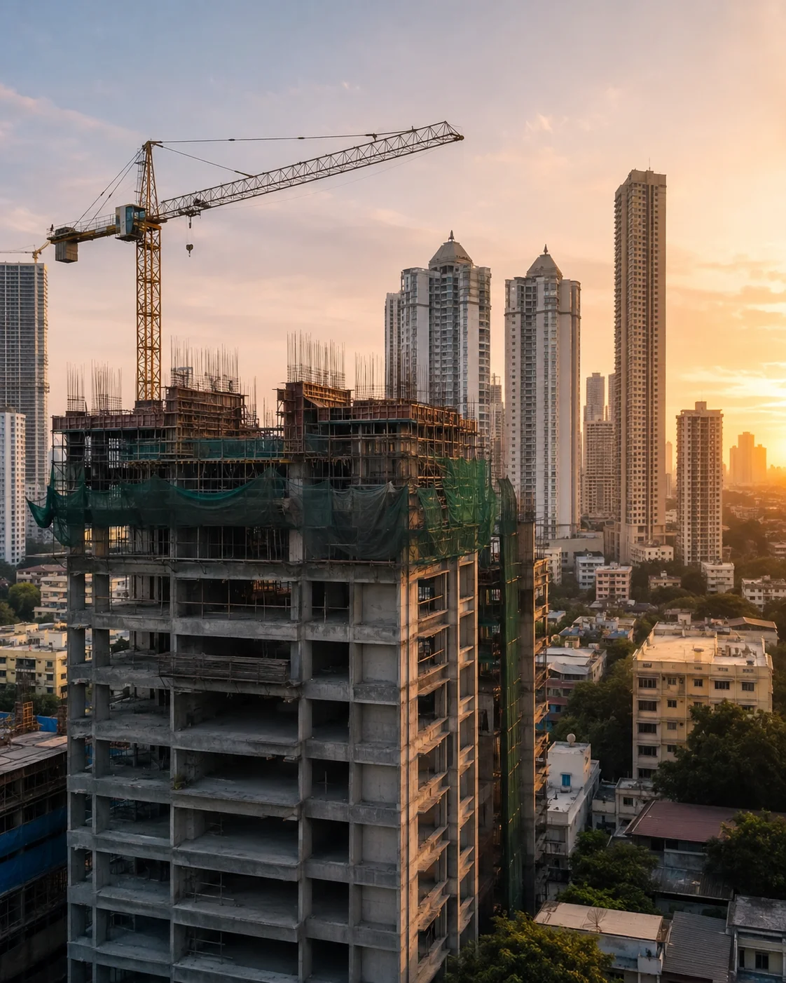 Residential building under construction and redevelopment